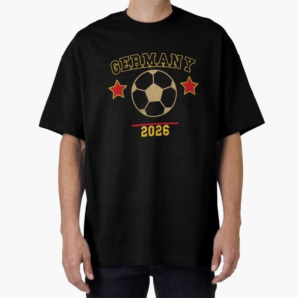 Germany 2026 ¡ª Vintage Soccer Tee Oversized T-Shirt Bring a Champion Mindset to Global Football Passion for FIFA World Cup 2026, Filled with CR7, Brazil, Tournament Hype, Historic Matchups, Family Viewing Parties and Global Sports Pride; Made for