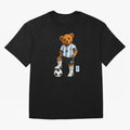 Argentina Soccer Bear World Cup Teddy Bear Oversized T-Shirt Bring a Vintage Feel to FIFA World Cup 2026 USA Canada Mexico Celebrating Haaland and Mbappe, France Energy, Football Festival Excitement, Trophy Ambitions, Country Rivalries and Star