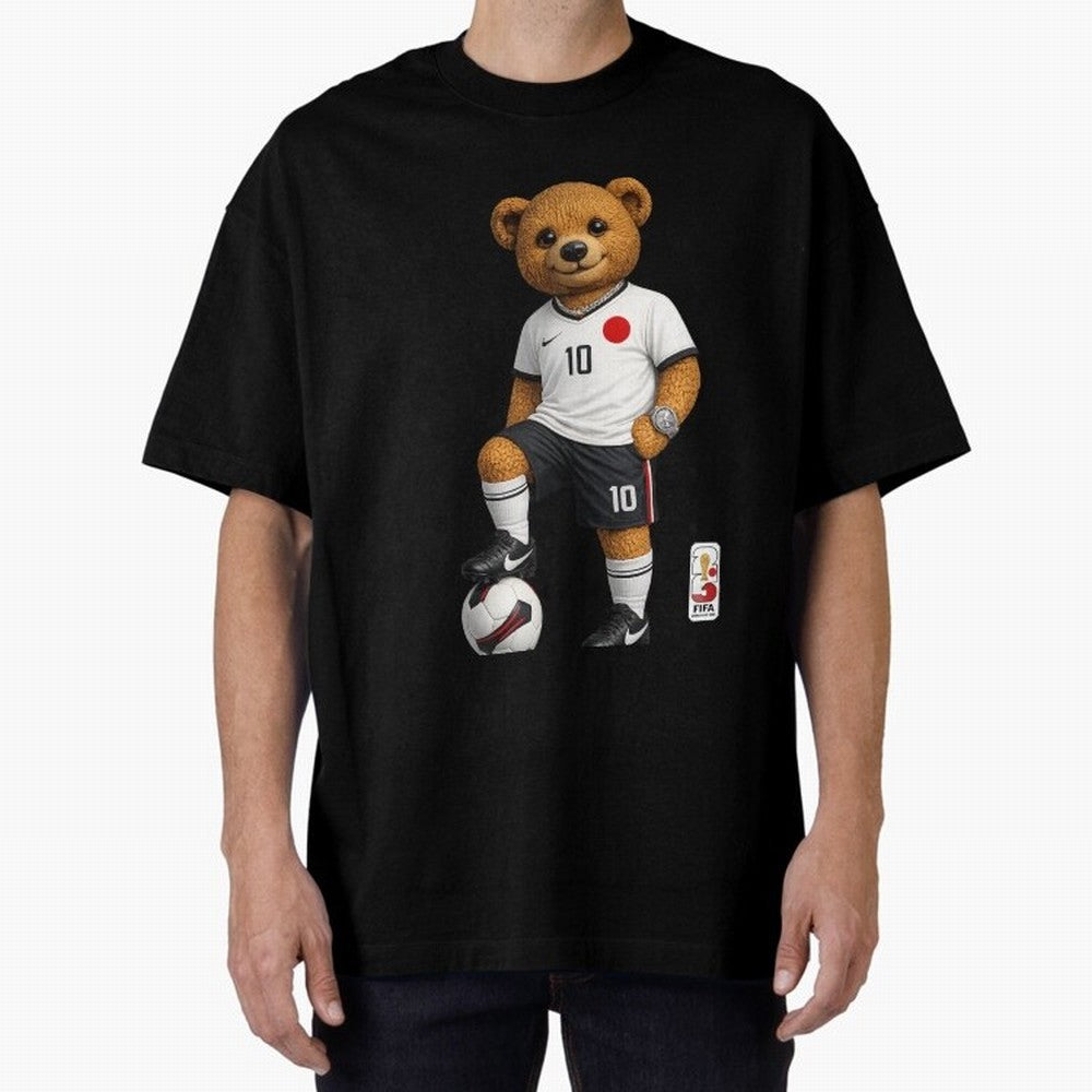 Japan Soccer Bear World Cup Teddy Bear Oversized T-Shirt Show Your Tournament Heart for FIFA World Cup 2026 Spirit, Centered on England, France and Netherlands, Messi, CR7 and Mbappe, Match Day Excitement, Supporter Culture, Golden Goals and Global