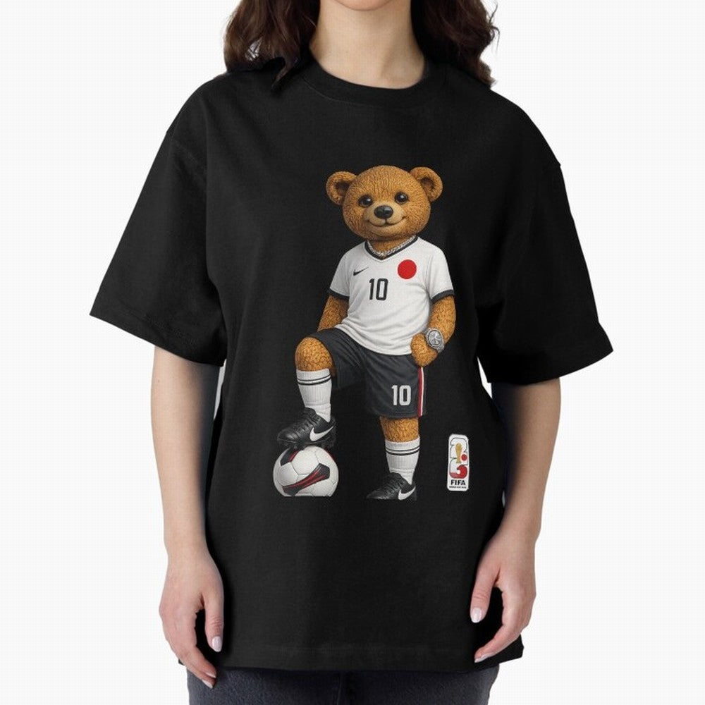 Japan Soccer Bear World Cup Teddy Bear Oversized T-Shirt Show Your Tournament Heart for FIFA World Cup 2026 Spirit, Centered on England, France and Netherlands, Messi, CR7 and Mbappe, Match Day Excitement, Supporter Culture, Golden Goals and Global
