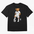 England Soccer Bear World Cup Teddy Bear Oversized T-Shirt Keep the Match Day Mood of Global Football Passion for FIFA World Cup 2026, Built around Haaland and Mbappe, England and Germany, Championship Spirit, Famous Goals, Roaring Crowds and
