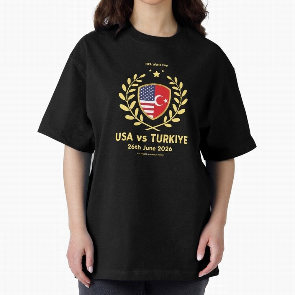 Copy of FIFA World Cup - USA v Turkiye Oversized T-Shirt Bring Trophy Dreams to Global Football Passion for FIFA World Cup 2026 USA Canada Mexico, Filled with Mbappe and Neymar, Portugal, Stadium Memories, Football Loyalty, International Chants and