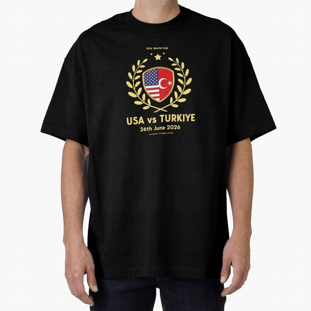 Copy of FIFA World Cup - USA v Turkiye Oversized T-Shirt Bring Trophy Dreams to Global Football Passion for FIFA World Cup 2026 USA Canada Mexico, Filled with Mbappe and Neymar, Portugal, Stadium Memories, Football Loyalty, International Chants and