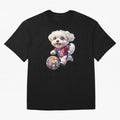 Cute Maltese Soccer Star - FIFA 2026 World Cup Edition Oversized T-Shirt Feel International Energy from FIFA World Cup 2026 USA Canada Mexico Spirit, Made for France, Mbappe, Sports Nostalgia, International Competition, Famous Players and