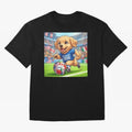 Golden Retriever Soccer Champ - World Cup 2026 Spirit Oversized T-Shirt Feel International Energy from Global Football Passion for FIFA World Cup 2026, Filled with CR7, France, Football Passion, Legendary Performances, Festival Vibes and Supporter