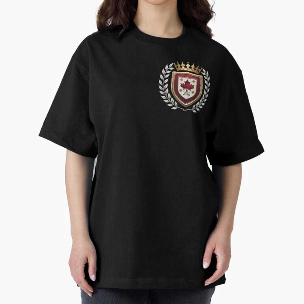 Canada World Cup 2026 Oversized T-Shirt Represent FIFA World Cup 2026 USA Canada Mexico with Cristiano Ronaldo, Germany Energy, Football Festival Excitement, Trophy Ambitions, Country Rivalries and Star Player Buzz; Perfect for Supporters Who Want