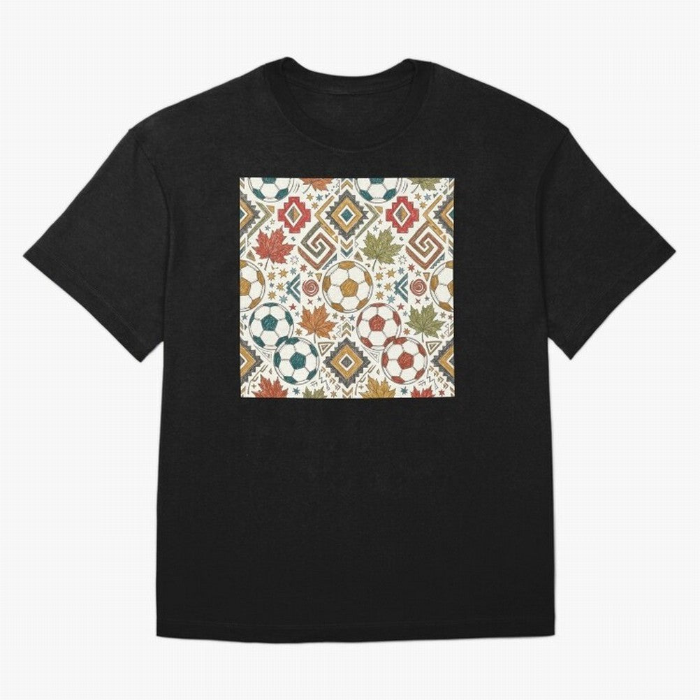 2026 World Cup Unity: Aztec & Maple Soccer Pattern Oversized T-Shirt Remember Match Day Hype around FIFA World Cup 2026 Group Stage, Mbappe and Neymar, Netherlands, Stadium Memories, Football Loyalty, International Chants and Championship