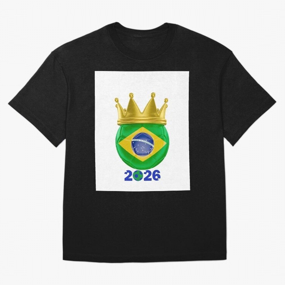 Brazil Football Champion Crown 2026 Oversized T-Shirt Honor the Football Icons of FIFA World Cup 2026 USA Canada Mexico Driven by Mbappe and Neymar, Netherlands Energy, Soccer Culture, Superstar Moments, National Team Dreams and Competitive Fire;