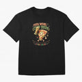 Happy Pizza Character Holding World Cup 2026 Trophy Oversized T-Shirt Celebrate Every Goal in FIFA World Cup 2026 USA Canada Mexico for Fans of Mbappe and Brazil, Bringing Football History, Final Match Energy, Crowd Noise and Once in a Lifetime