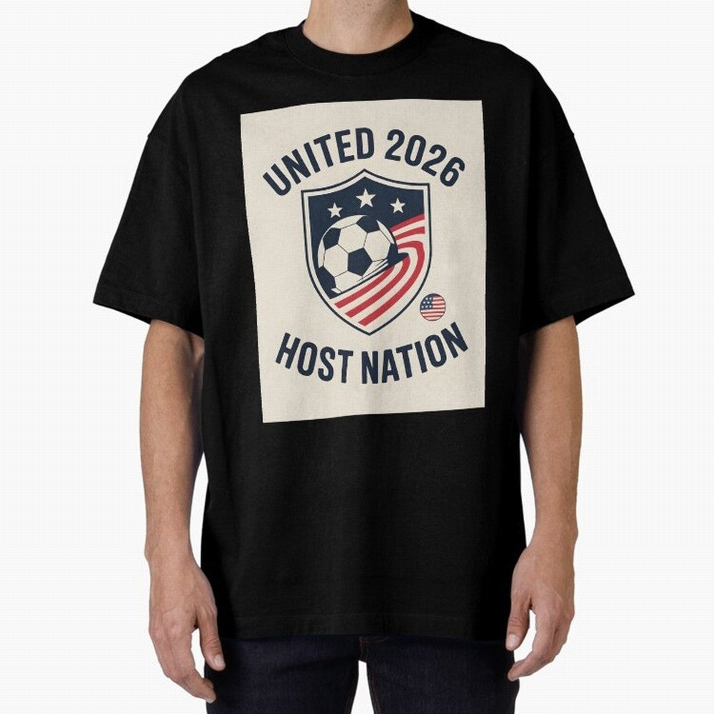 United 2026 USA World Cup Host Nation Soccer Crest T-Shirt Oversized T-Shirt Celebrate Football Dreams Across FIFA World Cup 2026 Group Stage Spirit, Connected to Spain and Netherlands, Messi, Neymar and Mbappe, Tournament Hype, Historic Matchups,