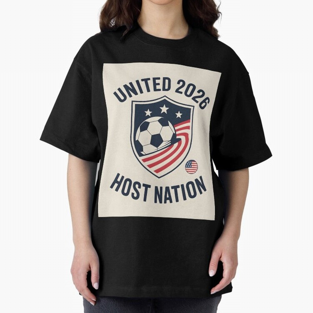 United 2026 USA World Cup Host Nation Soccer Crest T-Shirt Oversized T-Shirt Celebrate Football Dreams Across FIFA World Cup 2026 Group Stage Spirit, Connected to Spain and Netherlands, Messi, Neymar and Mbappe, Tournament Hype, Historic Matchups,