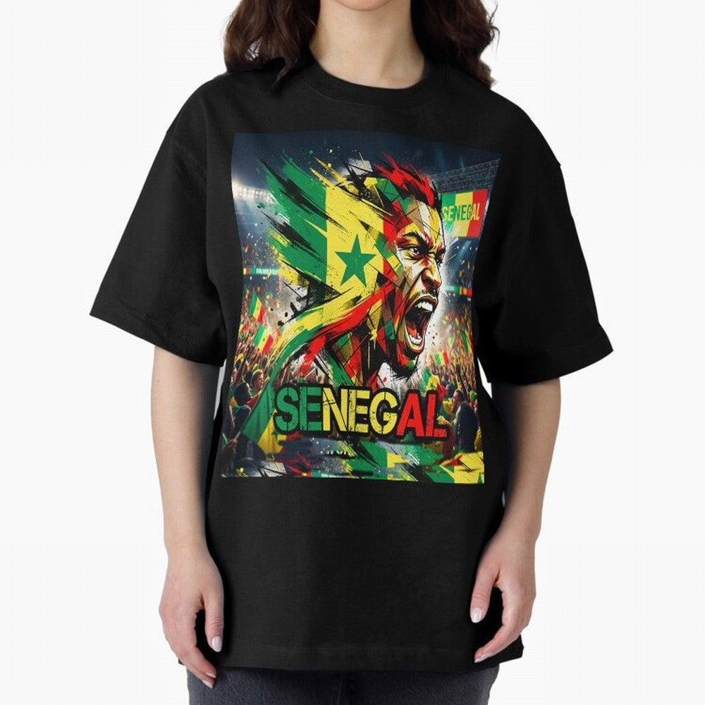 SENEGAL FOOTBALL TEAM Oversized T-Shirt Capture Stadium Memories from the FIFA World Cup 2026 USA Canada Mexico Journey through CR7 Highlights, France and Portugal Pride, Football Passion, Legendary Performances, Festival Vibes and Supporter