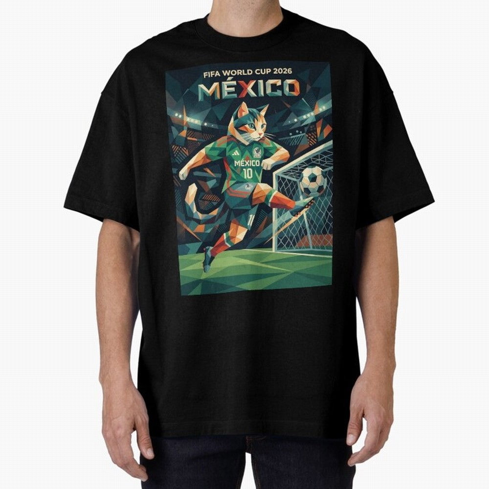 FIFA World Cup Mexico Oversized T-Shirt Celebrate the Road through FIFA World Cup 2026 Celebrating Messi, Argentina and Brazil Energy, Stadium Chants, National Pride, Trophy Dreams and Unforgettable Football Memories; Made for Collectors Who Enjoy