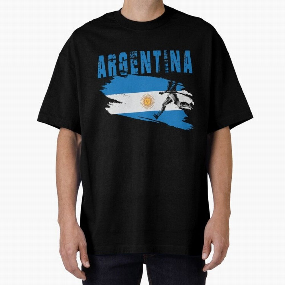 Argentina World Cup 2026 ¨C Pride in Motion Oversized T-Shirt Show Fan Pride Across FIFA World Cup 2026 for Fans of Messi and Cristiano Ronaldo and Brazil, Bringing Classic Soccer Heritage, Championship Pressure, Fan Loyalty and International