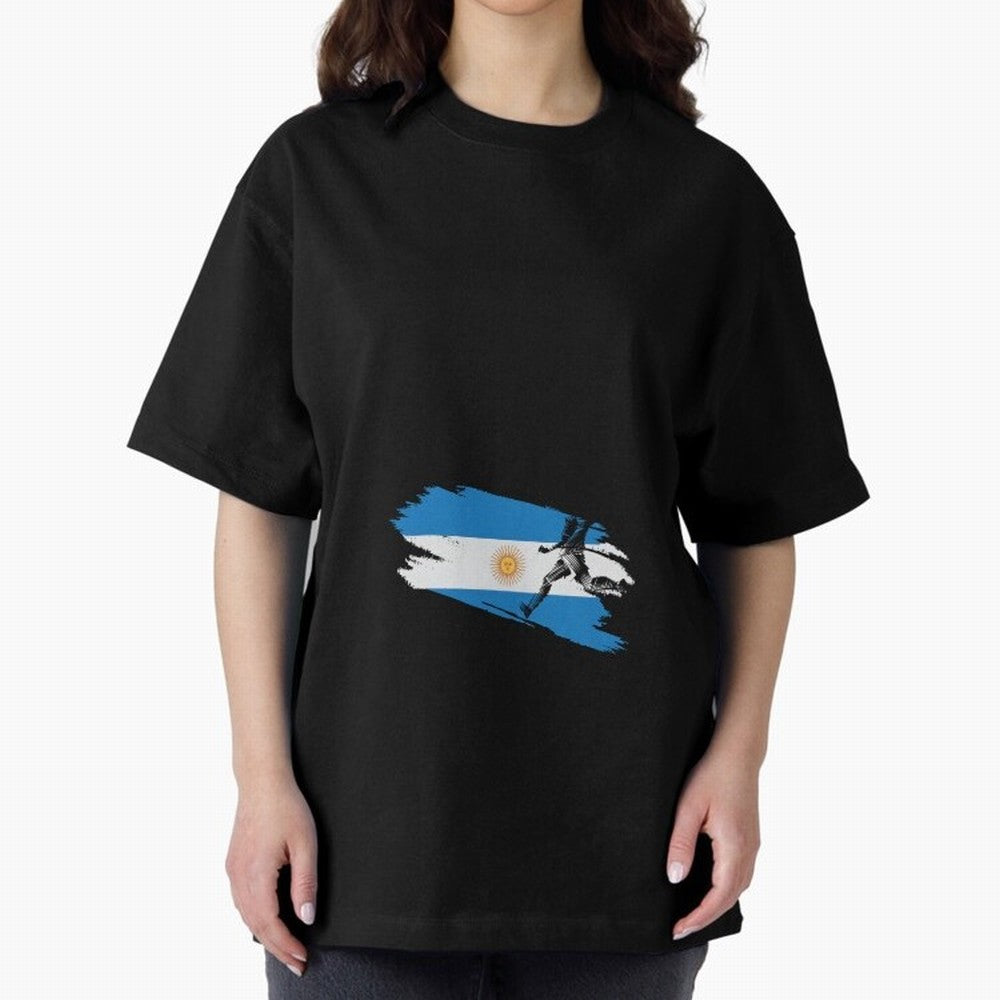Argentina 2026 ¨C Muchachos ¨C Rumbo a la Cuarta en USA 2026 Oversized T-Shirt Bring Retro Soccer Energy to Global Football Passion for FIFA World Cup 2026 Group Stage, Driven by Messi and Cristiano Ronaldo, Argentina, France and Brazil, Goal