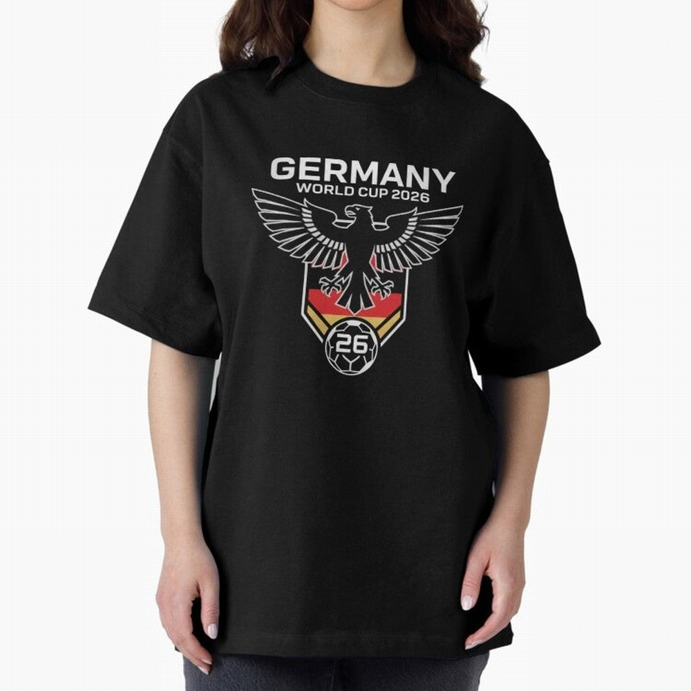 Germany National Football Team World Cup 2026 Eagle Logo Oversized T-Shirt Show Fan Pride Across Match Day Hype around FIFA World Cup 2026 Group Stage, Neymar, Spain, Fan Favorite Moments, National Team Passion, Big Match Drama and Soccer History;