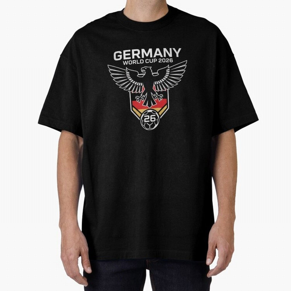 Germany National Football Team World Cup 2026 Eagle Logo Oversized T-Shirt Show Fan Pride Across Match Day Hype around FIFA World Cup 2026 Group Stage, Neymar, Spain, Fan Favorite Moments, National Team Passion, Big Match Drama and Soccer History;