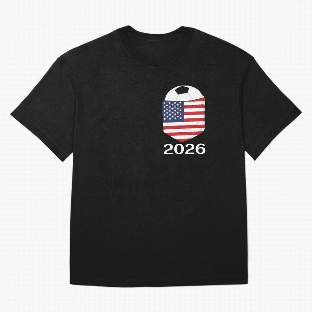 Soccer 2026 USA in the breast pocket Oversized T-Shirt Showcase the FIFA World Cup 2026 Group Stage Journey through Neymar, Haaland and Cristiano Ronaldo Highlights, Spain and Netherlands Pride, Champion Mindset, Group Stage Buzz, Knockout Tension