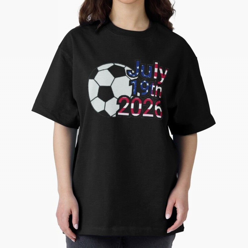 2026 USA Oversized T-Shirt Elevate FIFA World Cup 2026 for Fans of Haaland and Mbappe and Brazil, Portugal and Argentina, Bringing Football History, Final Match Energy, Crowd Noise and Once in a Lifetime Moments; Ideal for Passionate Fans Who Love