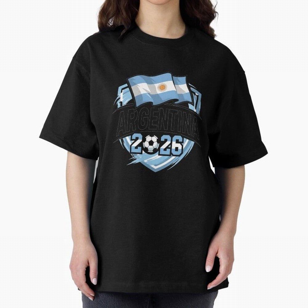 ARGENTINA World Cup 2026 Poster ¨C ARGENTINA Football Oversized T-Shirt Make Your Look Match FIFA World Cup 2026 for Fans of Neymar, Haaland and Cristiano Ronaldo and England, Bringing Goal Celebration Energy, Supporter Heritage, Football Icons and