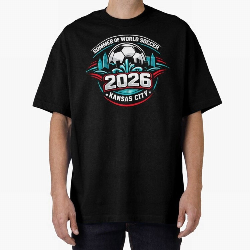 World Soccer Tournament Cup 2026 Kansas City Oversized T-Shirt Celebrate Global Passion for the FIFA World Cup 2026 Journey through Messi, Neymar and Mbappe Highlights, Argentina Pride, Soccer Culture, Superstar Moments, National Team Dreams and