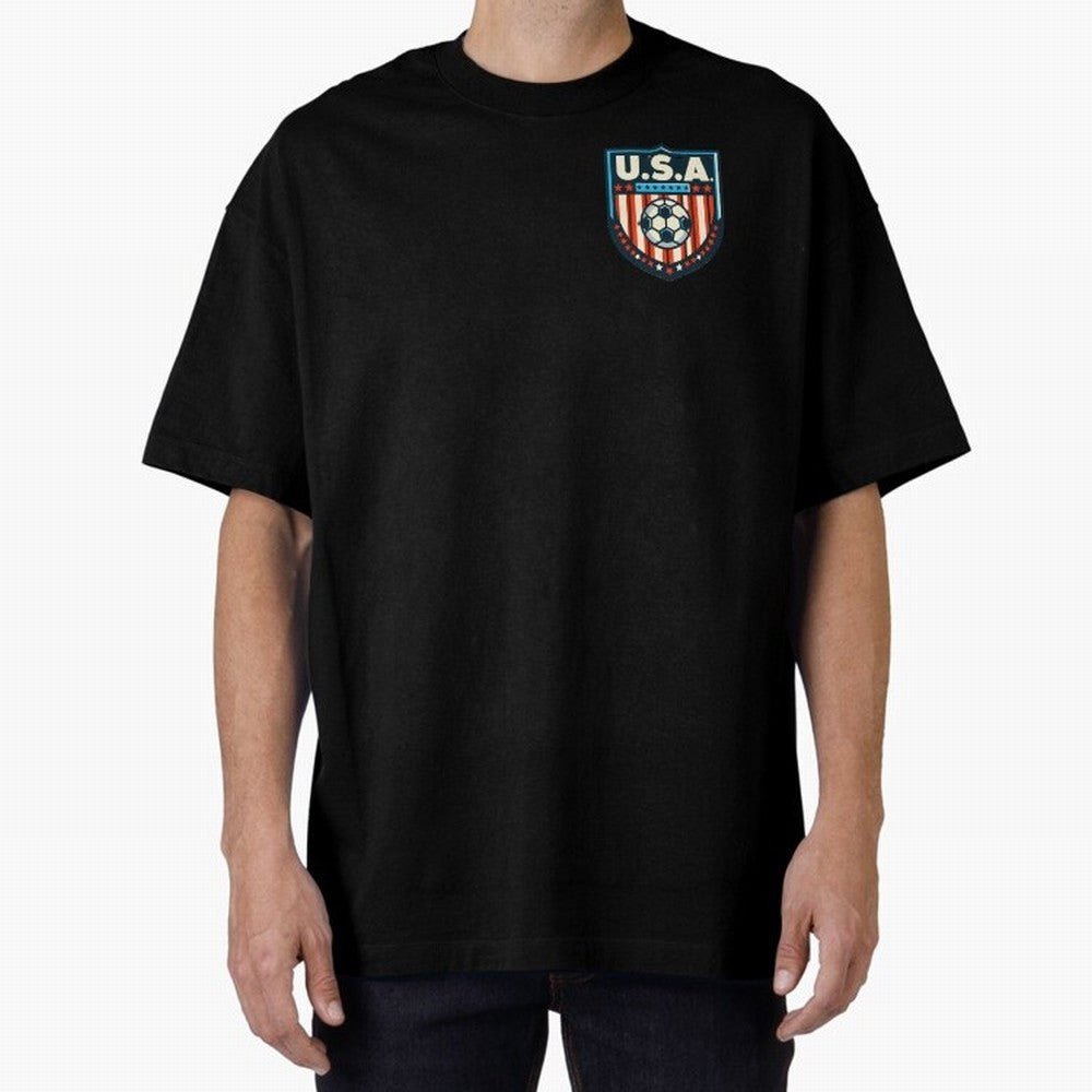 U.S.A Retro Style World Cup 2026 Oversized T-Shirt Feel the Trophy Chase of the FIFA World Cup 2026 Journey through Messi, CR7 and Mbappe Highlights, Spain Pride, Stadium Memories, Football Loyalty, International Chants and Championship Tradition;